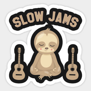 Sloth Playing/Listening Guitar Slow Jams - Funny Sloth Sticker